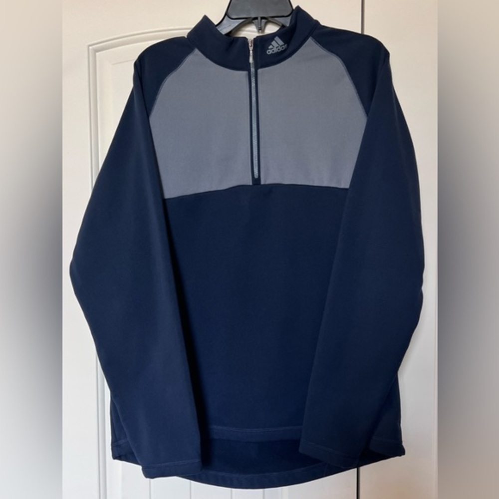 Adidas Golf Mens Medium Climawarm 1/4 Zip Pullover Sweatshirt Blue Gray